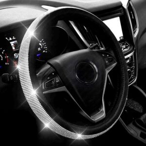 Crystal Rhinestones Leather Steering Wheel Cover – Bling Bling Car Interior Upgrade | Nairobi Kenya