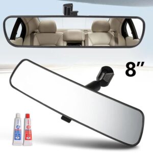 8 Inch Interior Rear View Mirror – Wide Angle Anti-Glare Car Rearview Mirror for Cars, SUVs & Pickups