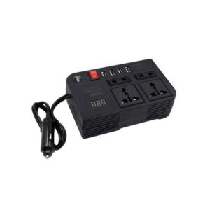 300W Car Power Inverter 12V DC to 240V AC – 4 AC Outlets  + cigarette lighter with USB Charging Ports for Car, SUV & Truck