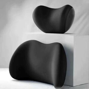 Car Lumbar Support Cushion Set – Memory Foam Neck Rest & Backrest Pillow for Comfortable Driving