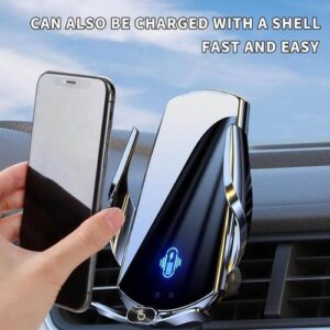 Car Wireless Charger Mount – Fast Qi Charging Auto-Clamp Phone Holder for Dashboard, Windshield & Air Vent