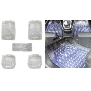 clear 5pcs car floor mats – universal waterproof all weather transparent interior protection set