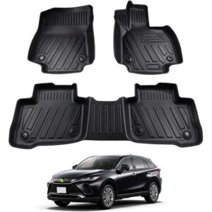 toyota harrier tpe floor mats – custom fit, all weather, waterproof car mats for full interior protection
