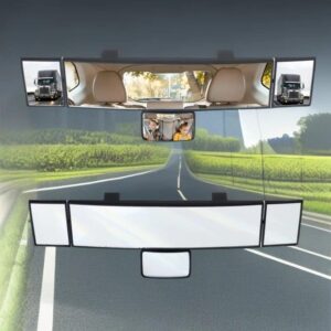 rear view mirror with baby mirror, clip on wide angle car interior panoramic rearview mirror to eliminate blind spots