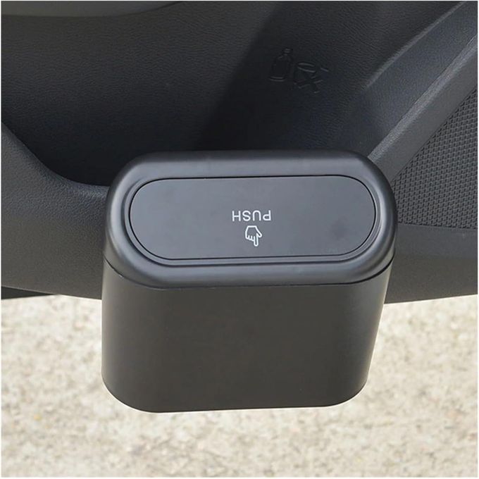 compact car door trash can – mini auto bin with lid for clean interiors