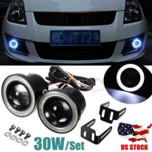 car angel eyes fog lights – led halo drl front fog lamps