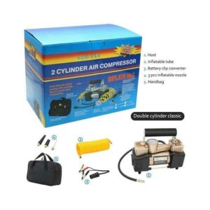 Portable Double Cylinder Air Compressor 12V – Heavy Duty Car Tyre Inflator (Nairobi, Kenya)