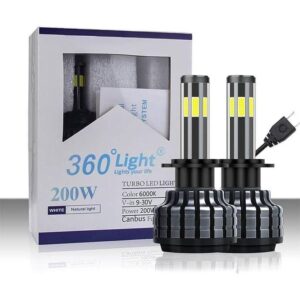 360° View 200W Focus Beam LED Headlight Bulbs – H4, H7, H11, 9005 (Nairobi, Kenya)