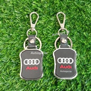 Audi Leather Keyring Holder – Premium PU Leather Car Keychain Strap with Metal Clip