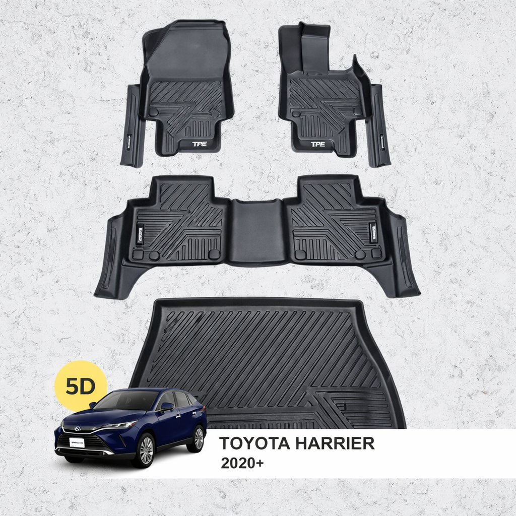 5D TPE All-Weather Floor Mats for Toyota Harrier 2020+ – Custom Fit Full Coverage Car Mats With Boot Mat
