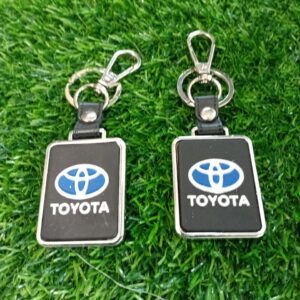 Toyota Leather Keyring Holder – Premium PU Leather Car Keychain Strap with Metal Clip