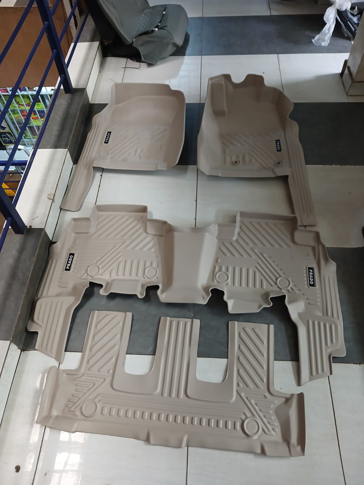 Prado 150 5D Beige TPE Floor Mats – Premium All-Weather Full Coverage Mats